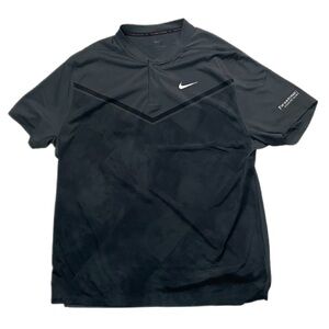 Used Nike Tiger Woods Collection DriFit ADV Golf Blade Polo Shirt Grey Size XL